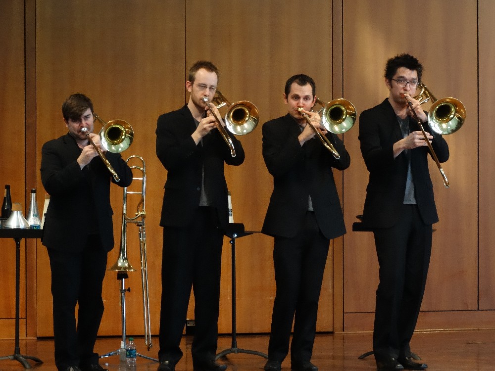 Recital Photo of Maniacal 4 trombone quartet